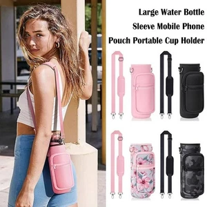 Tragbare Wasserflaschenträger Isolierte Tasse Abdeckung Tasche Halter Tasche mit Gurt - Bild 1 von 18