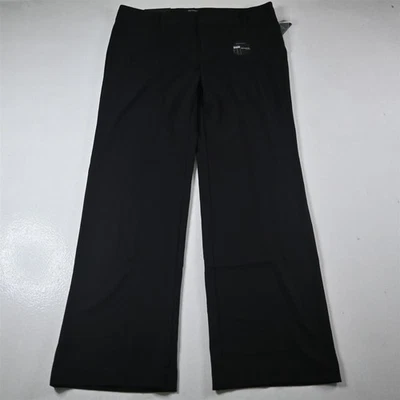 NUEVO Pantalones de vestir rectos de tiro medio calce favorito negro Daisy Fuentes 16 para mujer Foto 1 de 4