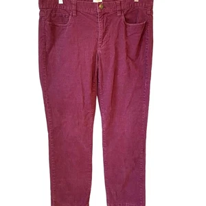 Pantalone donna J.Crew cotone elasticizzato velluto a coste bordeaux comodo taglia 31R tasche - Foto 1 di 6