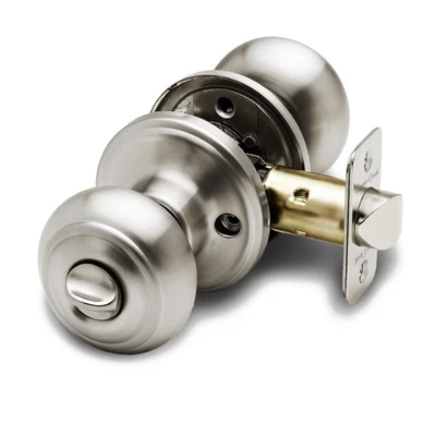 Perilla de puerta de privacidad redonda Copper Creek acero inoxidable pulido para cama/baño Foto 1 de 4