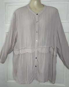 Soft Surroundings Bluse Damen Größe 3X Rosa Rouge Knopfleiste Rüschen - Bild 1 von 10