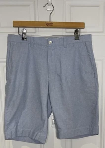 Polo Ralph Lauren Shorts Men's 32 Blue Oxford Flat Front Chino Bermuda Preppy - Picture 1 of 11
