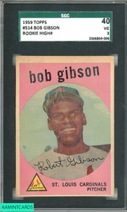 1959 Topps Bob Gibson #514 High Number Rookie RC St. Louis Cardinals Hof SGC 3 - Imagen 1 de 3