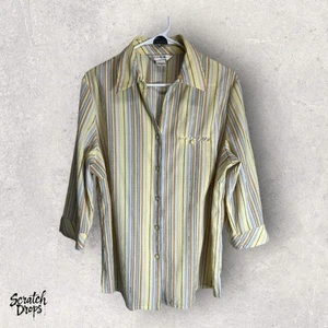 Allison Daley Women’s 16 Textured Cotton Blend Blouse Blue Plus Size Top - Picture 1 of 3