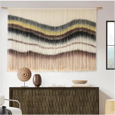 Organic Cotton Macrame Tapestry - Stylish Wall Hanging for Bedroom & Living Room - Image 1 of 4