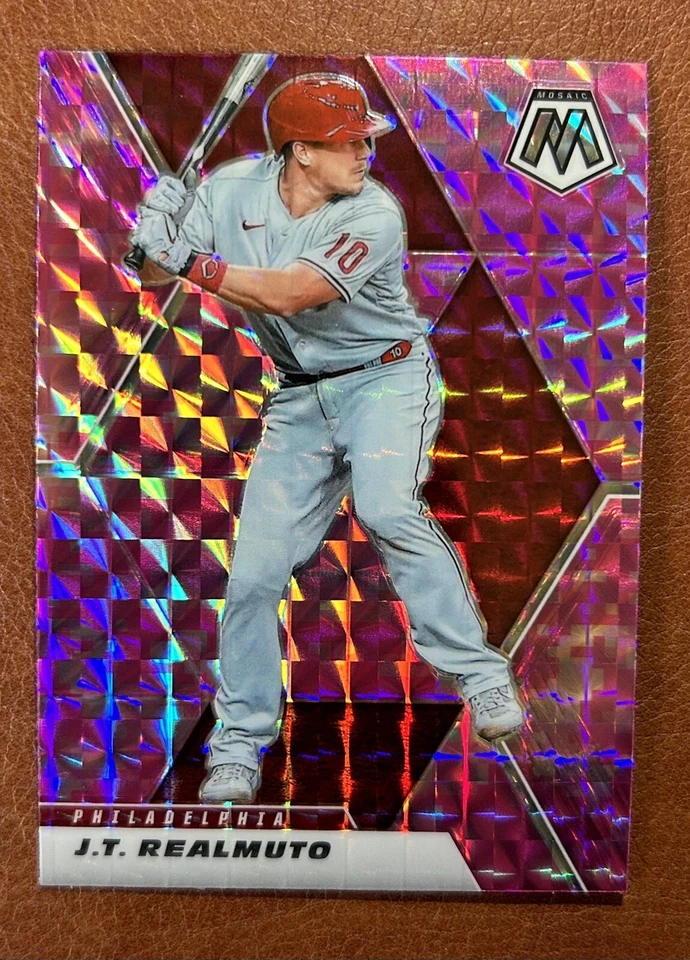 2021 Panini Mosaic Pink Camo Prizm J.T. Realmuto Philadelphia Phillies #185 - Image 1 of 2