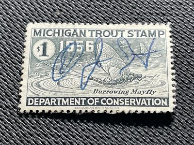 Selo de truta Michigan usado 1956 - Imagem 1 de 2