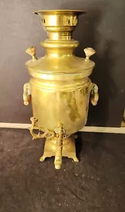 Antico samovar imperiale russo in ottone anni 1880 - Foto 1 di 7