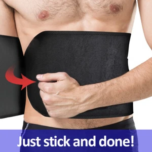 Men Waist Trimmer Belt Sweat Wrap Tummy Stomach Weight Loss Fat Burner Slimming - Picture 1 of 12