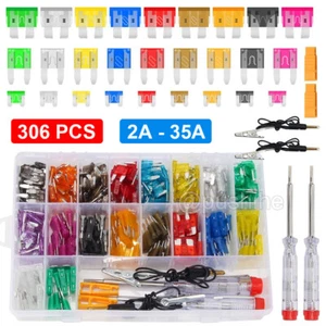 306PCS Assortimento Fusibili Lama Auto Kit Assortito Set Lama Auto Camion Auto US - Foto 1 di 13