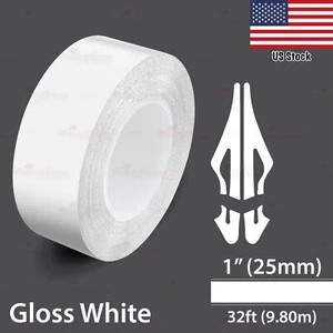 1" Vinyl Pinstriping Pin Stripe Car Styling Tape Decal Sticker 25mm GLOSS WHITE - Picture 1 of 14