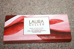 Laura Geller THINK PINK Eye Lip Cheek Palette Blush & Highlighter Full Size New - Picture 1 of 2