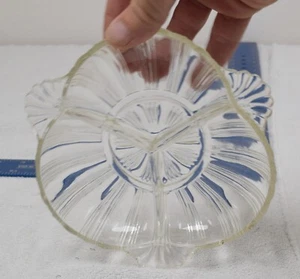Hazel Atlas Depression Glass Pale Yellow Compartment Candy Condiment Dish Tray - Picture 1 of 7