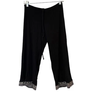 Pantalone pigiama Cosabella Italy nero cropped taglia small pizzo orlo coulisse - Foto 1 di 4