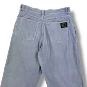 Pantalone in velluto a coste Stone Island bordo verde blu - Foto 1 di 6