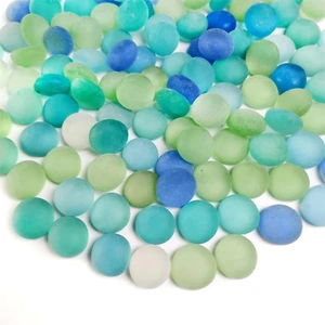 500 PCS Frosted Sea Glass Gems Flat Marbles Aquarium Pebbles for Vase Fillers,Cr - Picture 1 of 9