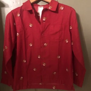 NWT Lands End Kids Flannel Nightshirt 10-12 Dog Print - Picture 1 of 3