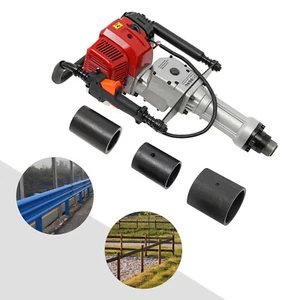 52CC 2.3HP Gas Powered T Post Driver Fence Pile Driver Pounder Toolkit w/3 Heads - Picture 1 of 13