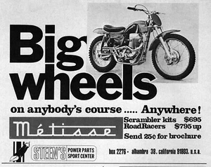 1967 Rickman Metisse Motorcycle "Big Wheels" Original Ad - Picture 1 of 1