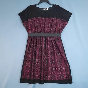 Vestido para mujer Cato tejido forrado manga corta negro rosa talla L - Imagen 1 de 8