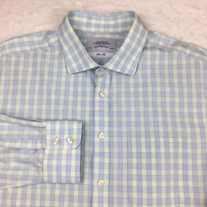 Charles Tyrwhitt Dress Shirt Mens 18-37 Blue/Green Checks Slim Fit - Picture 1 of 10