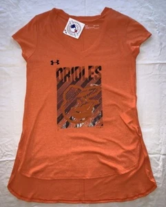 Women's Baltimore Orioles Under Armour Performance V-Neck Tri-Blend T-Shirt (S) - Picture 1 of 3