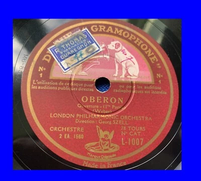 George Szell LPO Gramophone L-1007 Weber Oberon Overture 1929 12’’ 78rpm - Image 1 of 2
