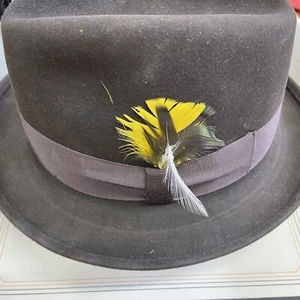 Vintage Royal Stetson Charger Felt Brim Fedora Dent Hat 6 3/7 54cm /Original Box - Picture 1 of 11