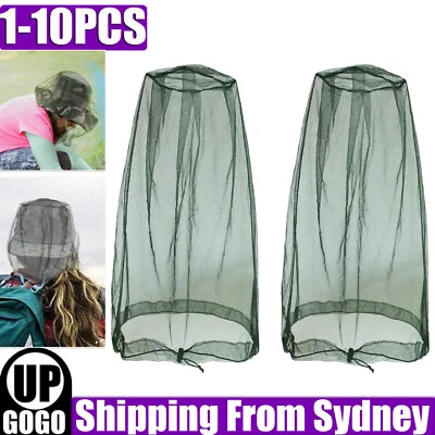 UP 10X Mosquito Insect Head Net Mesh Protector Outdoor Fishing HAT Fly Bee Bug - image 1 of 4