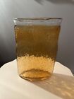 Hand Blown Art Glass Vase Umber Glass With Bubbles 9.5/6.5