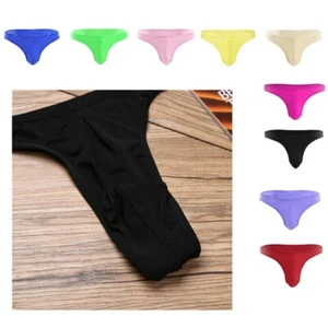 Men's Lingerie Soft Bikini Briefs T-Back Low Rise Bulge Pouch Panties Underwears - Picture 1 of 68