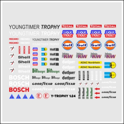 Waterslide Decal 1:24 - 1:18 Racing Slotcar Youngtimer TROPHY Nordrhein Oldtimer - Bild 1 von 3
