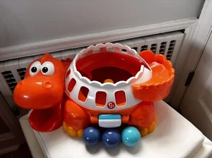Fisher-Price Go Baby Go! Poppity Pop Musical Dino/ Hippo Orange  toy 3 Balls - Picture 1 of 3