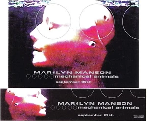 MARILYN MANSON "Mechanical Animals" PROMO Postcard & Sticker SET ©1998 - Picture 1 of 1