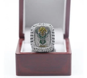 Giannis Antetokounmpo Milwaukee Bucks 2021 Championship Ring Timber Display Box - Imagen 1 de 1