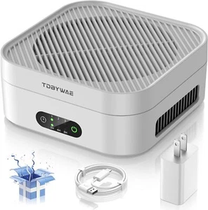 Air Purifier for 600 ft² Home & Car, True HEPA Filter for Pets & Smoke (White) - Picture 1 of 9