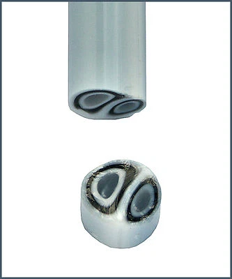 EFFETRE (9,06€/m) Murrinistange "PEZZI" (4/5mm) Grau-Blau-Weiss-Klar, Pastell, 330mm