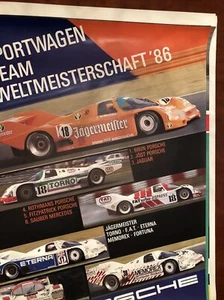 AWESOME Porsche Sportwagen Team Weltmeisterschaft'86 Vintage Poster Art Print - Picture 1 of 3