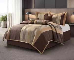 Nanshing Kath 7PC Comforter Set FULL Color in Brown/tan NEW/DISPLAY - Picture 1 of 6