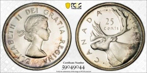 1960 Canada Gem PL Twenty Five Cents Quarter PCGS PL 66 - Bild 1 von 1