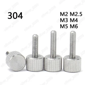 304 Stainless Steel Thumb Screws Knurled Flat Head M2 M2.5 M3 M4 M5 M6 - Picture 1 of 5
