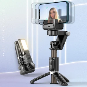Gimbal Stabilizer Handheld Selfie Stick Tripod Light for iPhone Cell Smart Phone - Picture 1 of 25