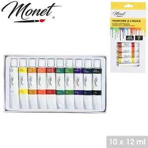 10 OIL COLORS SET CRAFT PAINT NEW ORIGINAL PACKAGING CURBET 12ML ART ARTIST TOP PAINTING - Picture 1 of 1