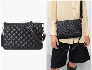 MZ Wallace Black Large Crosby Pippa Quilted Crossbody Bag 1349C1590 - Picture 1 of 7