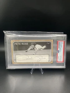 Pete Rose signed 3x5 Custom Card Cut PSA DNA Slabbed Reds HOF Auto C2010 - Picture 1 of 1