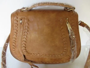 Urban Expressions Saddle Bag - Tan-Khloe Umhängetasche aus veganem Leder, goldfarben - Bild 1 von 10