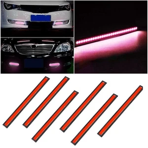 6PCS 12V LED Strip DRL Daytime Running Light Fog COB Car Lamp Driving Red US - Picture 1 of 8