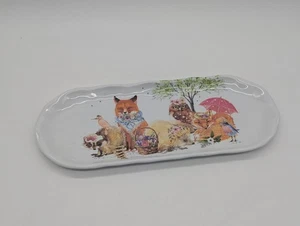 Michel Design Works Melamine Tray 'Garden Party' Platter Woodland Animals - Picture 1 of 10