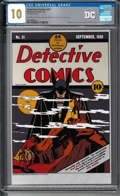 Nueva Zelanda 2019 como nuevo - Detective Comics #31 cubierta 35 g lámina de plata pura - CGC 10 Foto 1 de 4