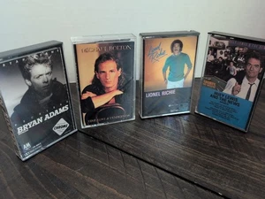 4 Assorted Cassette Tapes Bryan Adams, Michael Bolton, Lionel Richie, Huey Lewis - Picture 1 of 13